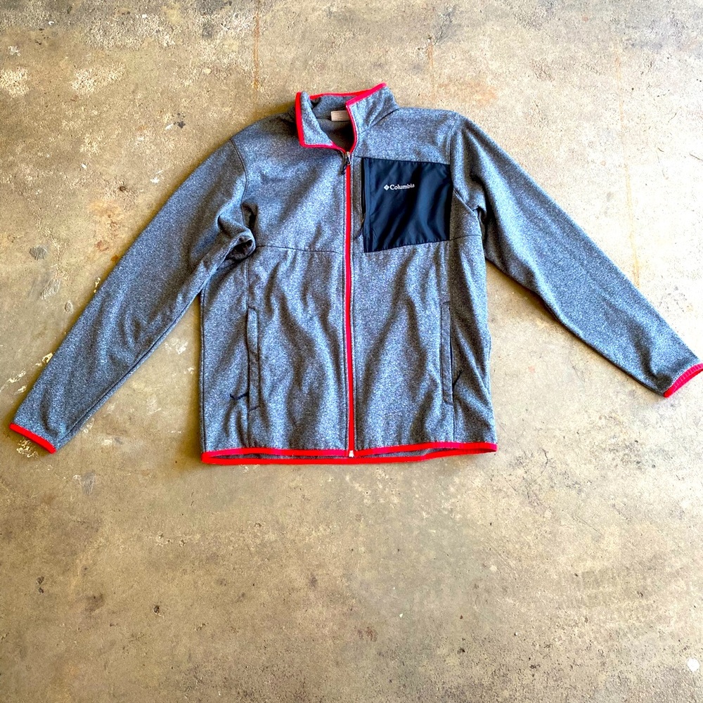 Columbia Men’s Zip Up Jacket Red & Heather Gray